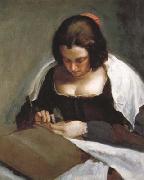 Portrait d'une Jeune Femme cousant (df02) Diego Velazquez